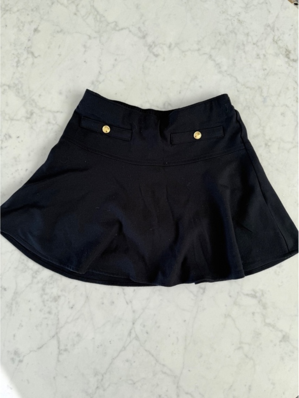 Abercrombie Kids Black Flare Skirt Gold Button Girls 11/12